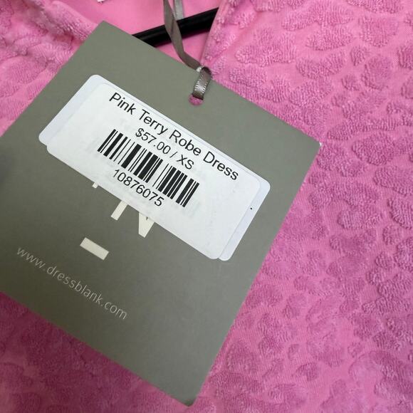 Dress Blank Terry Robe Dress Womens XS Pink Toweling Resort Beach Swim NWT - Picture 12 of 13